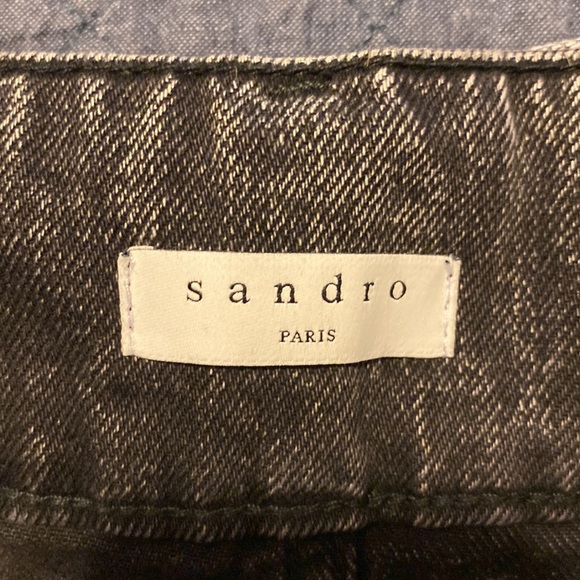 Sandro black raw hem studded mini- size 0 NWOT - Picture 2 of 4
